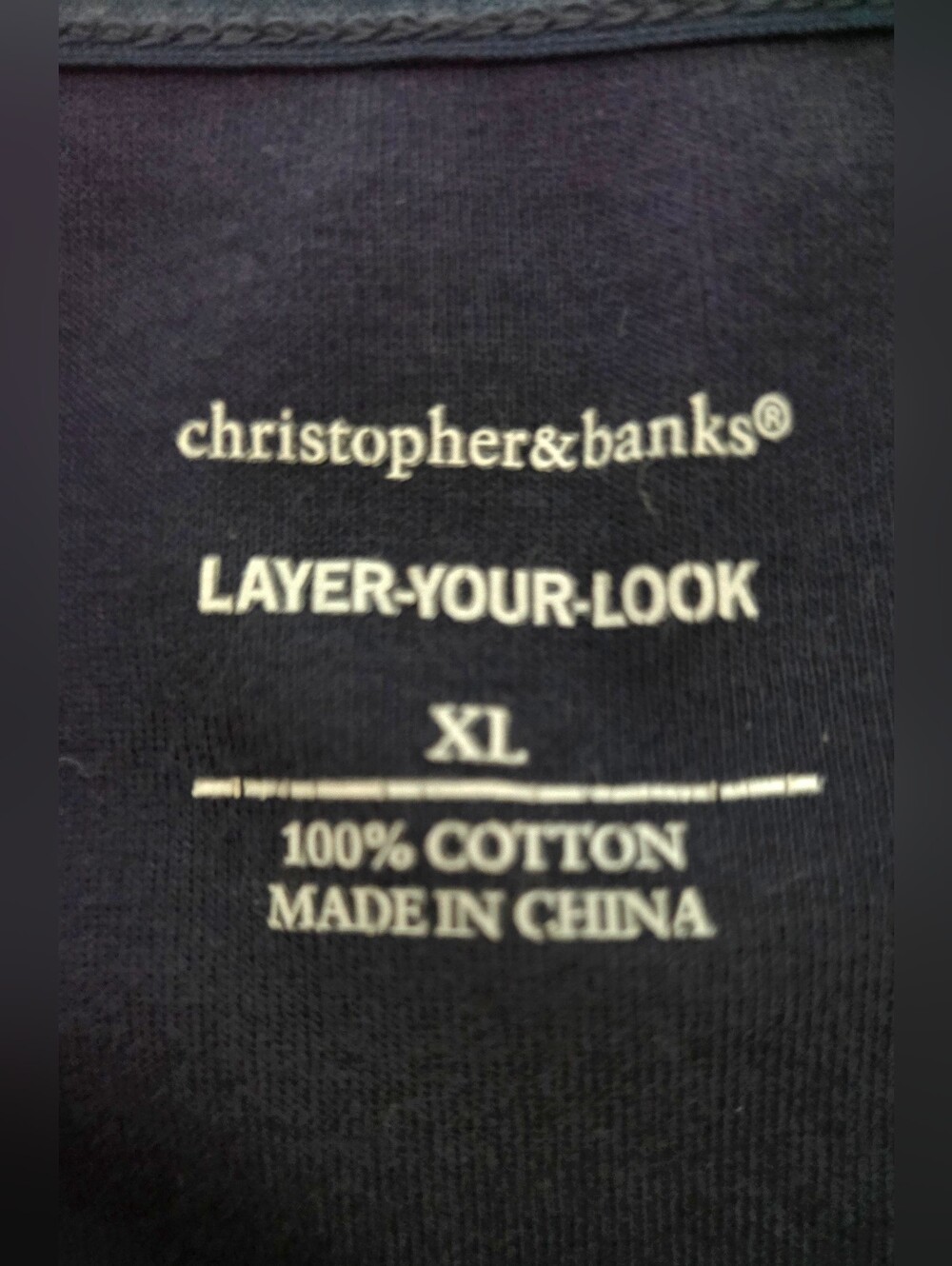 Christopher & Banks Navy Sleeveless Tank Top Women's Size XL - Picture 3 of 6